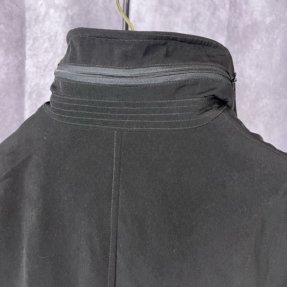 Viero Richi Men's Long Rain Overcoat Hooded Lined Black Size 42R - Picture 9 of 16
